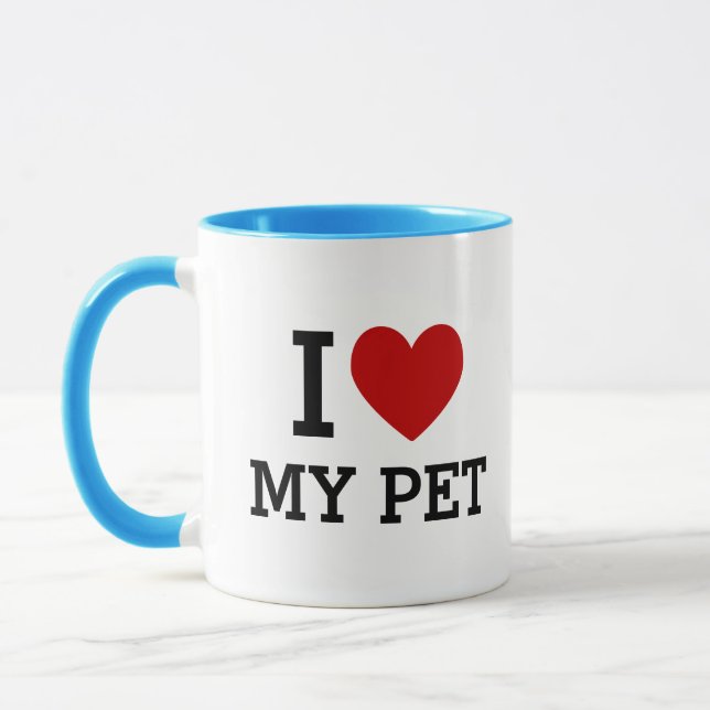 Caneca I Heart Love My Pet Mug – Cute Animal Lover Gift (Esquerda)