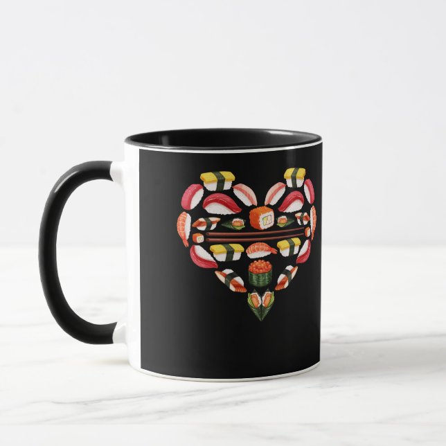 Caneca I Heart Sushi Sashimi Comida Lover (Esquerda)