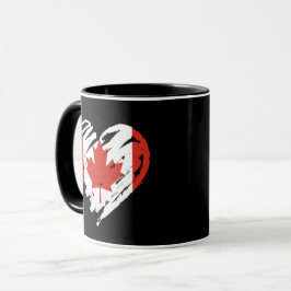 Caneca I Love Canada - Canadian Flag Heart