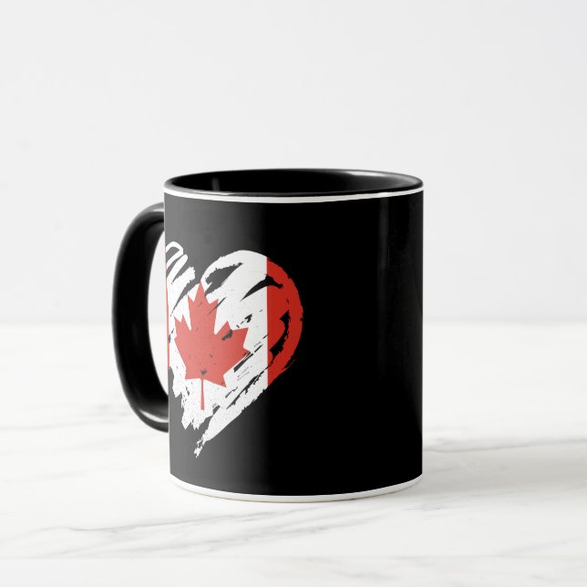 Caneca I Love Canada - Canadian Flag Heart (Frente Esquerda)
