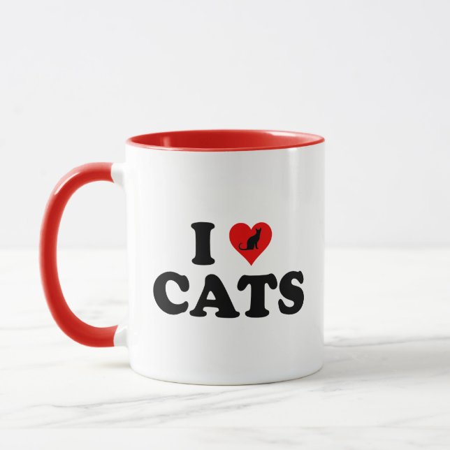 Caneca I Love (Heart) Cats (Esquerda)