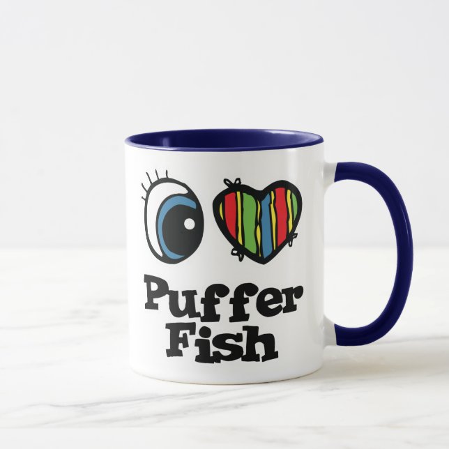 Caneca I Love (Heart) Puffer Fish (Direita)