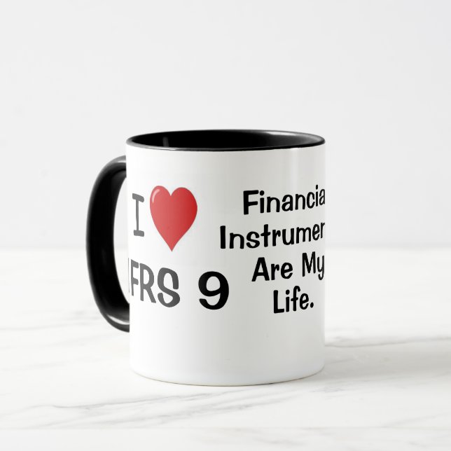 Caneca I Love IFRS 7 e 9 Citação dos Instrumentos Finance (Frente Esquerda)