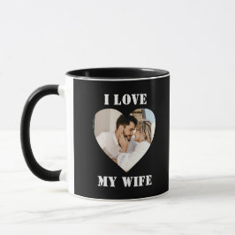 Caneca I Love My Wife Heart Custom Personalized Photo