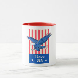 Caneca "I Love USA" Eagle Flag Design