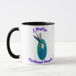 Caneca I Prefer Fictional People Mug for Writers Readers