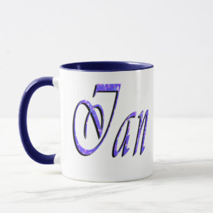 Caneca Ian, Nome, Logotipo, Blue Ringer Combo Coffee Mug