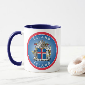 Caneca Iceland Coat of Arms Circle Shape