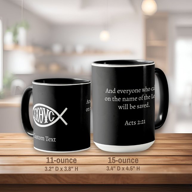 Caneca Ichthys Christian Symbol (Criador carregado)