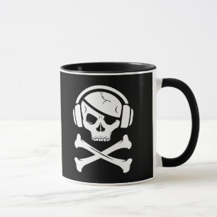 Caneca Ícone da pirataria anti-RIAA do pirata da música