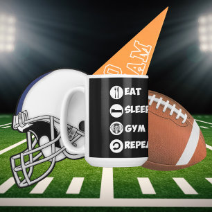 Caneca Ícone de Repetição do Gym Comer Preto