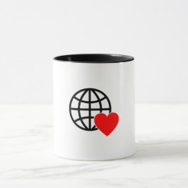 Caneca Ícone do Globo de Amor Mundial | Coração Terra Des