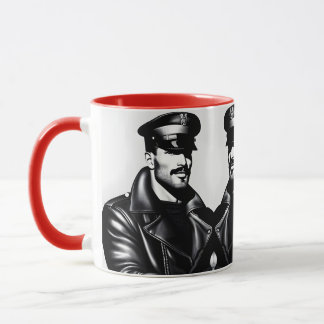 Caneca Ícone Oficial LGBTQ Arte Gay de Couro de Motocicli