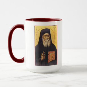 Caneca Ícone Ortodoxo de São Nectários de Egina