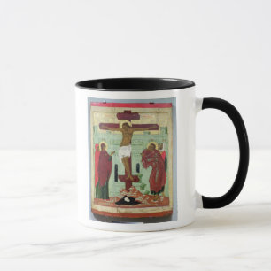 Caneca Ícone que descreve a crucificação com o Virgin
