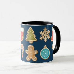 Caneca Ícones de Biscoitos de Natal   Pão de Mel 