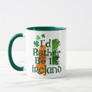 Caneca Id Preferencialmente Be in Ireland Map Mug, Irish 