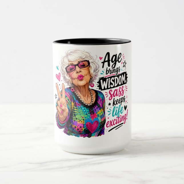 Caneca Idade Fofo/Engraçado/Sarcastico Traz Sabedoria (Centro)