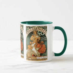 Caneca Ideal de Alphonse (Alfons) Mucha Chocolat