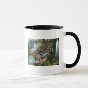 Caneca Ideia aérea de um estação de caminhos-de-ferro