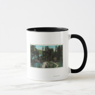 Caneca Ideia aérea de uma casa de verão típica no