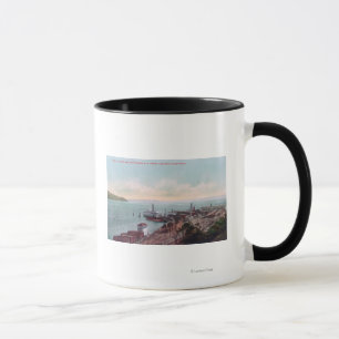 Caneca Ideia da aterragem da balsa e norte aéreos