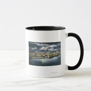 Caneca Ideia da skyline de Albany na noite