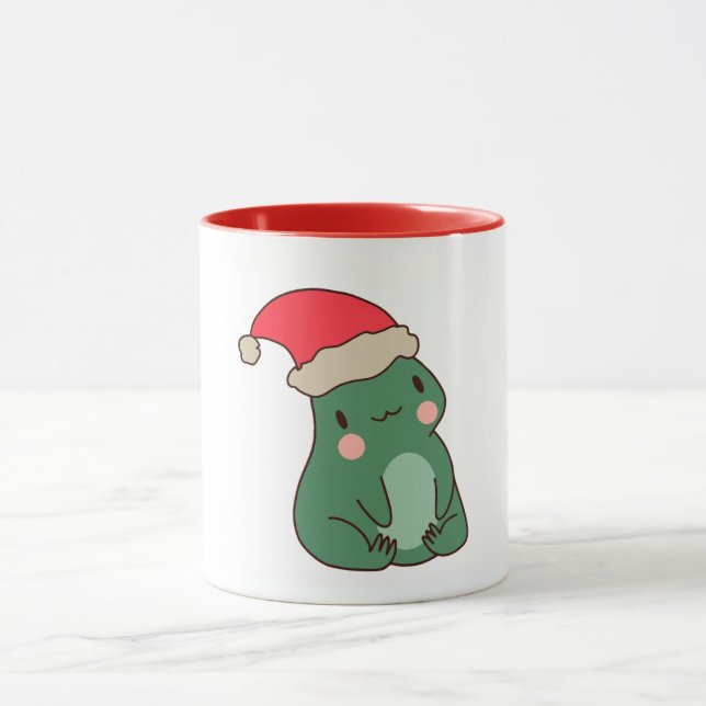 Caneca Ideia de Presente de Natal de Sapo Kawaii (Centro)