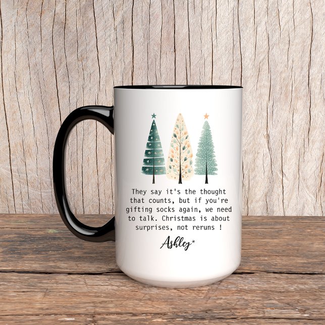 Caneca Ideia de presente de Natal Humorístico para as Mul (funny Christmas mug, Christmas gift for her, witty holiday mug, Christmas surprise gift, festive mug)
