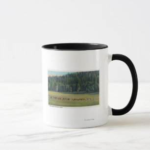 Caneca Ideia de um bloco dos cervos que pastam
