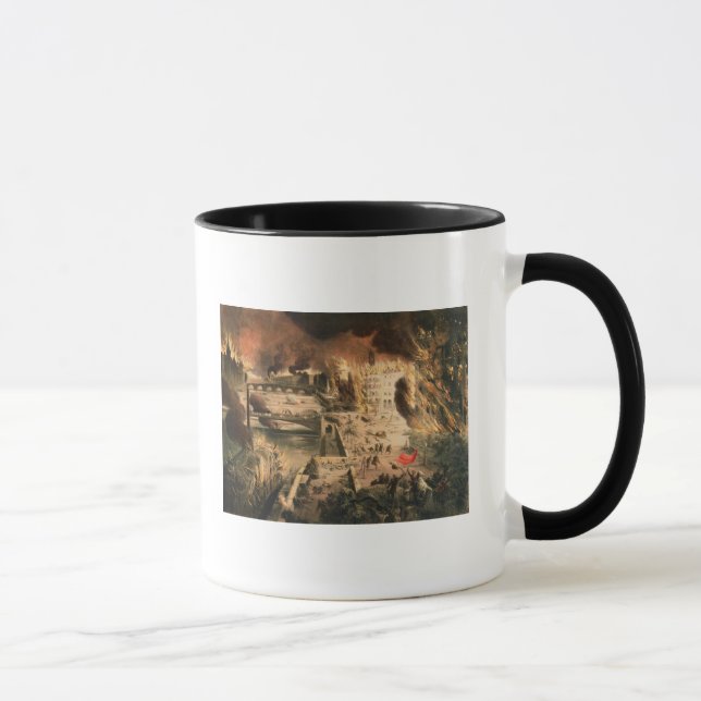 Caneca Ideia dos fogos em Paris durante a comuna (Direita)