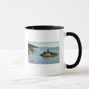 Caneca Ideia marinha da movimentação da costa norte do