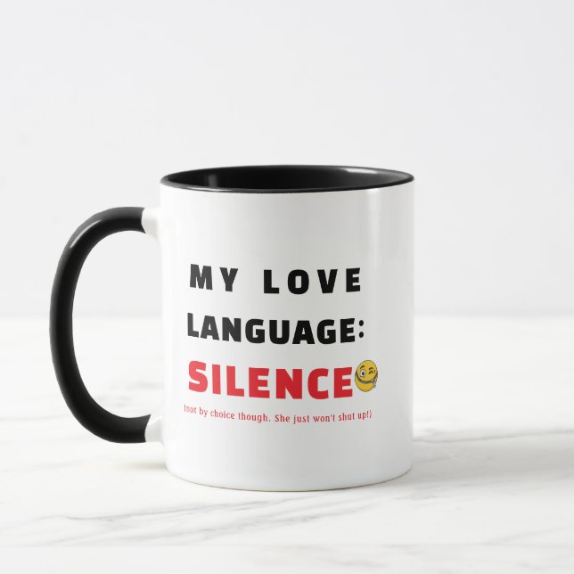 Caneca Idioma do Amor, Xícara de Presente de Café  (Esquerda)