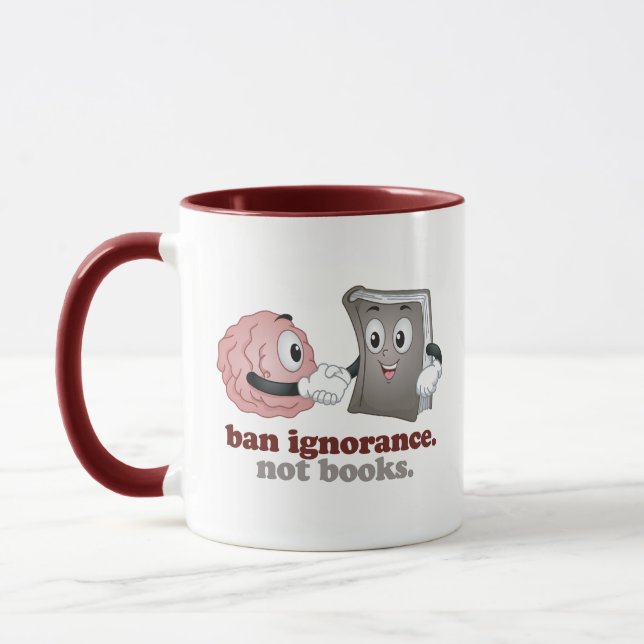 Caneca Ignorância de Proibição Não Livros (Esquerda)