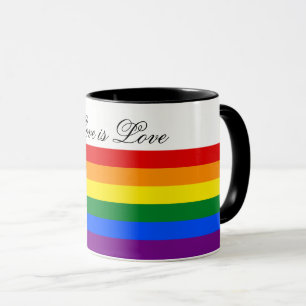Caneca Igualdade de amor Rainbow Flag LGBT Lésbica Orgulh