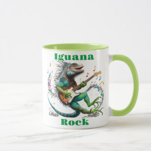 Caneca Iguana Rockstar em uma Colorida Burst Musical