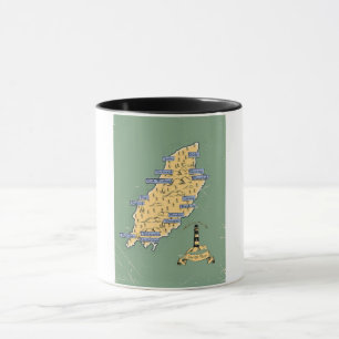 Caneca Ilha De Man - Viagem mapa Ilustrado