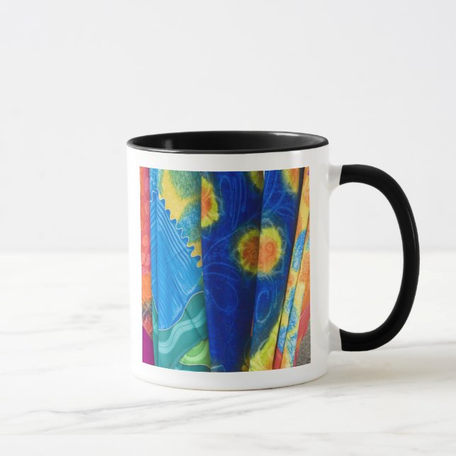 Caneca Ilhas Cook, Rarotonga. Tecido batik Punanga Nui (Direita)
