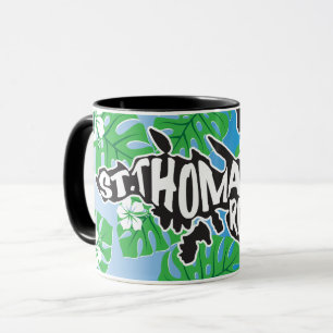 Caneca Ilhas Virgens Thomas "Rock City" Azul