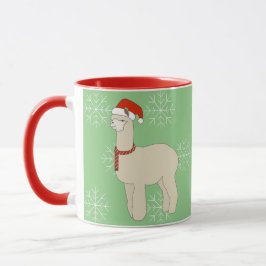 Caneca illusima LLama Flocos de Neve de Natal