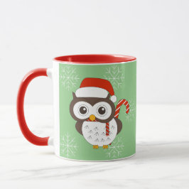 Caneca illusima Sr Coruja Natal Flocos de Neve Verde Clar