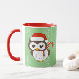 Caneca illusima Sr Coruja Natal Flocos de Neve Verde Clar