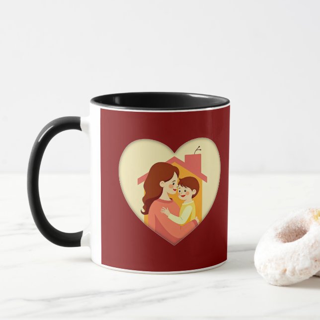 Caneca Illustration of the love between mother and daught (Com Donut)