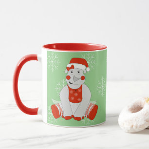 Caneca ilusima Ballerina Rhino Flocos de neve de Natal