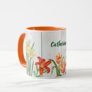 Caneca Ilustração Botânica das Flores de Mola Aquática