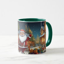 Ilustração Cartoon Natal Clause Mug