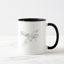 Caneca Ilustração da aeronave de combate ao incêndio na 2