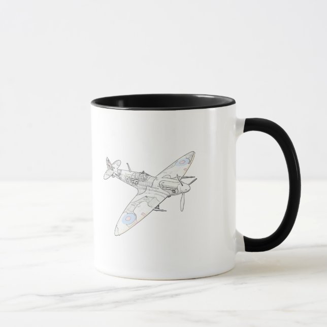 Caneca Ilustração da aeronave de combate ao incêndio na 2 (Direita)
