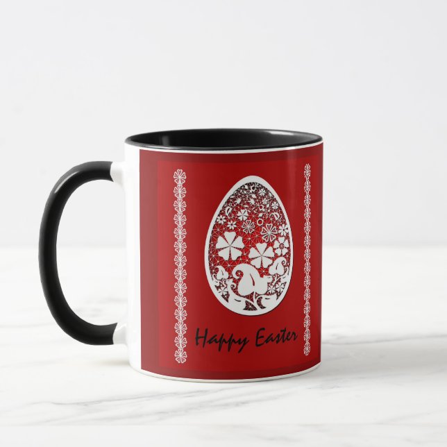 Caneca Ilustração da Páscoa, ovos da Páscoa, feriado da P (Esquerda)