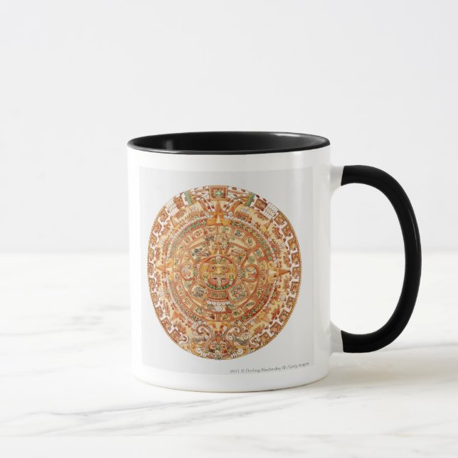 Caneca Ilustração da pedra asteca do sol (Direita)